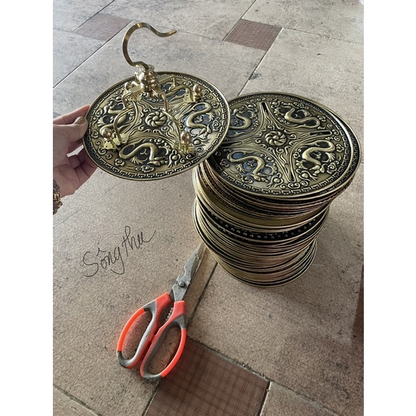 Bộ móc + mâm đồng lồng chim