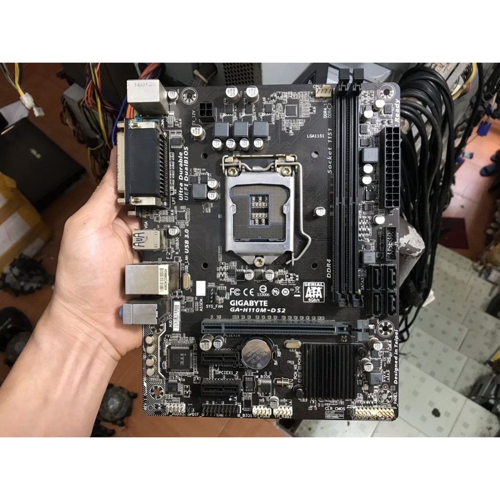 bo mạch chủ máy tính Giga H110M DS2 2 khe ram ddr4 socket 1151 v1 mainboard Main PC H110 rev 1.0 sửa nhẹ