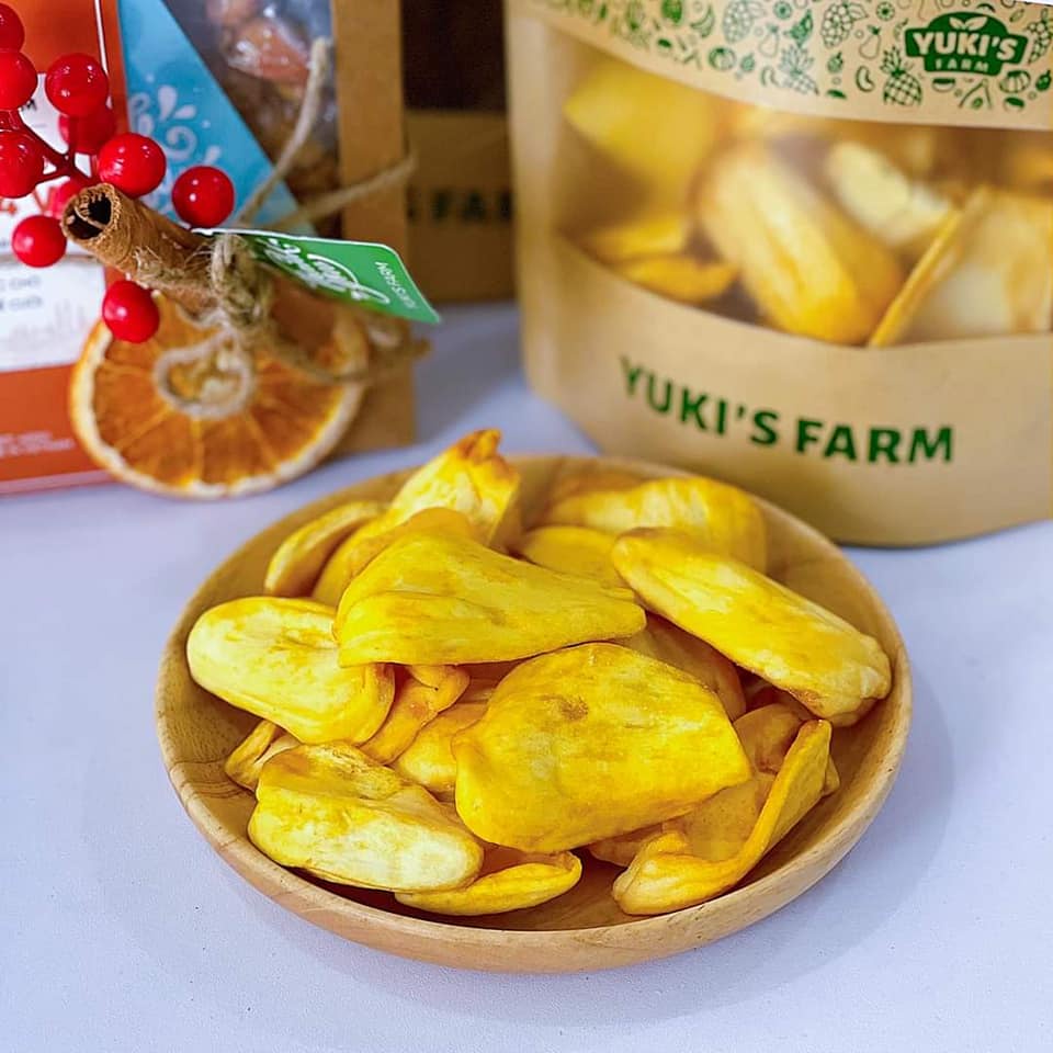 Mít Sấy Giòn Đà Lạt Nguyên Cánh YUKI FARM Túi 100gam - Hoa quả sấy Organic Sạch, Chất Lượng Cao