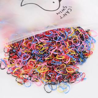 Set 1000 Dây Thun Cột Tóc Nhiều Màu Xinh Xắn Cho Bé Gái