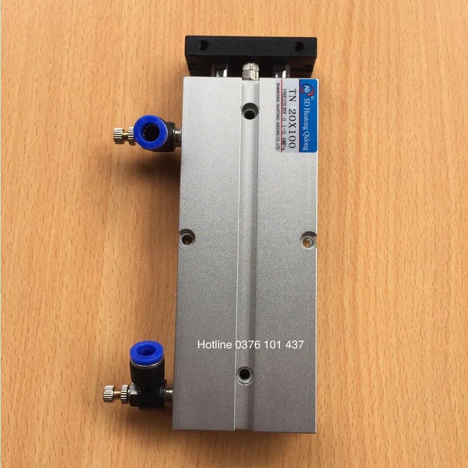 Xi lanh khí nén 2 ty TN 20X100, xi lanh kẹp phôi máy cắt nhôm TN 20X100, xi lanh khí nén TN 20x100, ben hơi ben khí