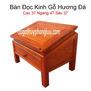 Bàn đọc kinh phật chùa gỗ hương đá phong thủy cỡ 47x37