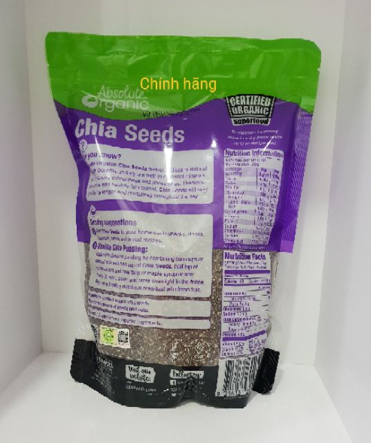 Chính hãng-Hạt Chia Úc Absolute Organic Chia Seeds 1ko