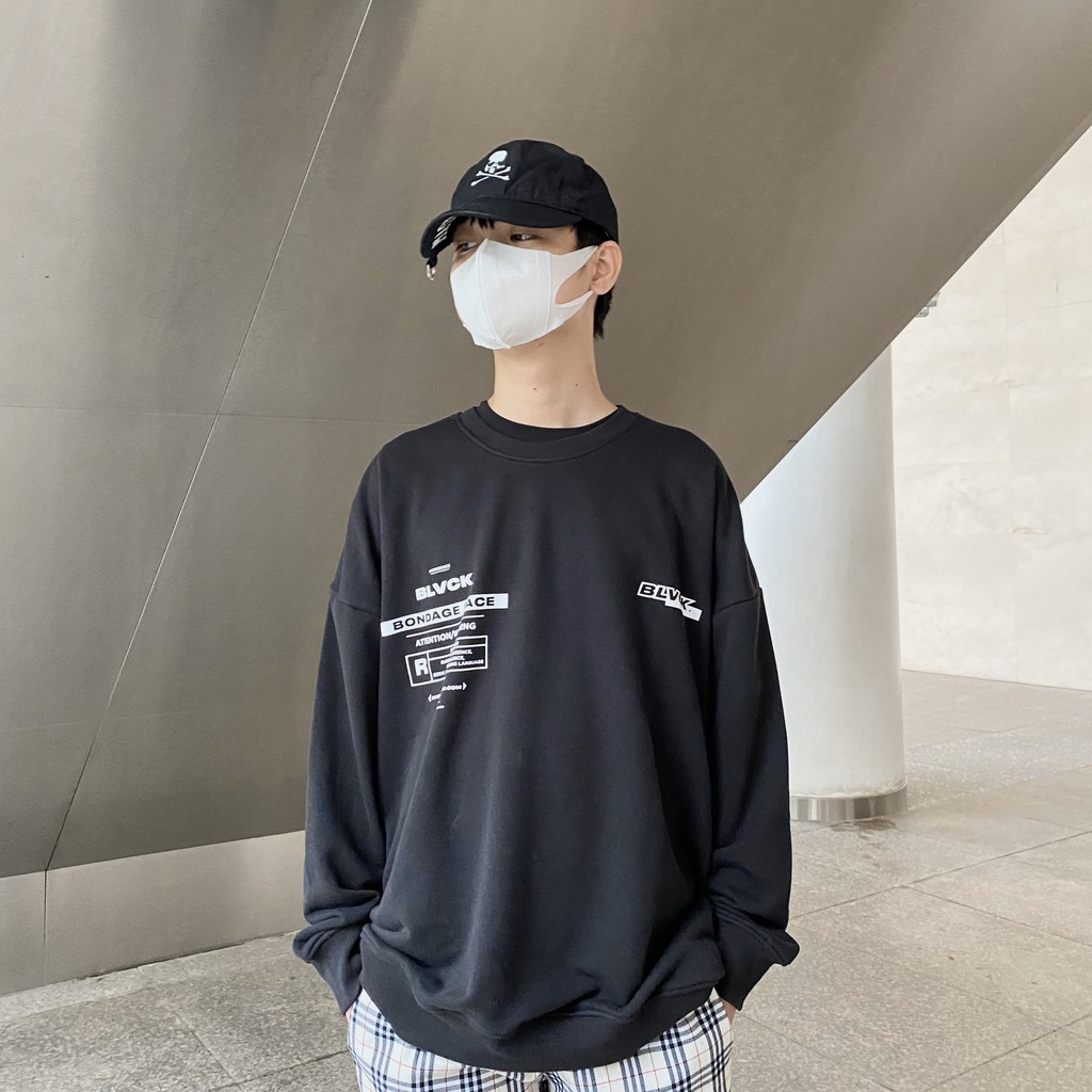 Áo nỉ tay dài BLVCK Portrait artwork v2 - Màu đen