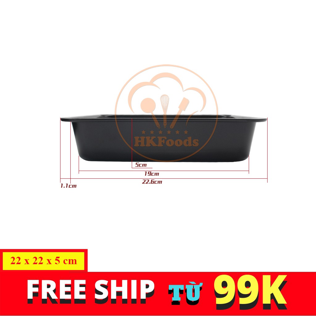 Khuôn Vuông Nướng Bánh Chống Dính 22 x 22 x 4 cm