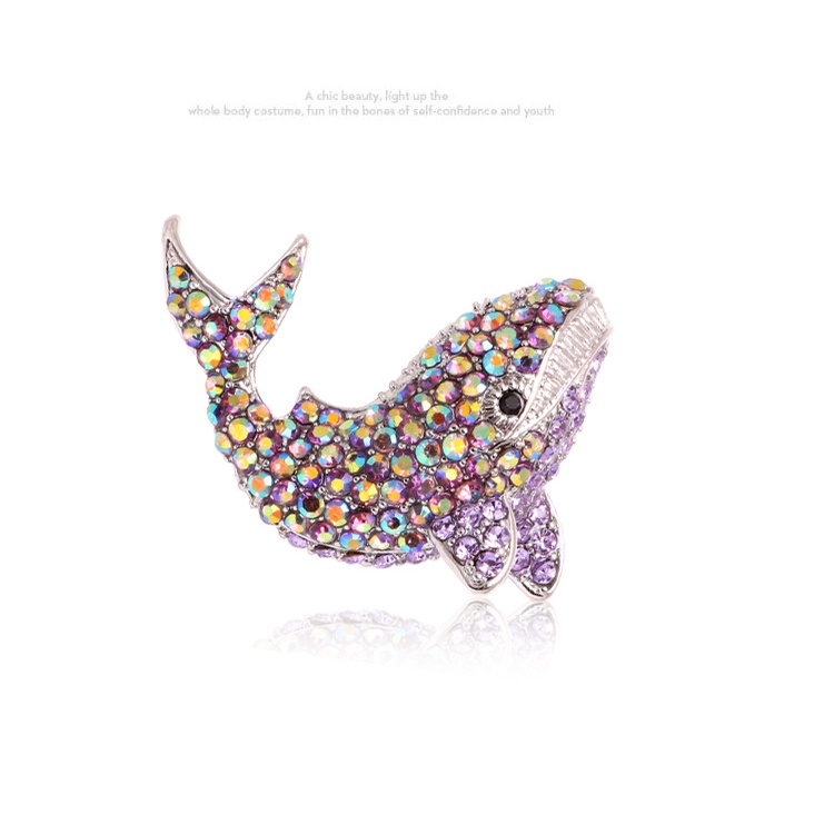 Ghim Cài Áo Hình Cá Mập Đính Đá Thời Trang