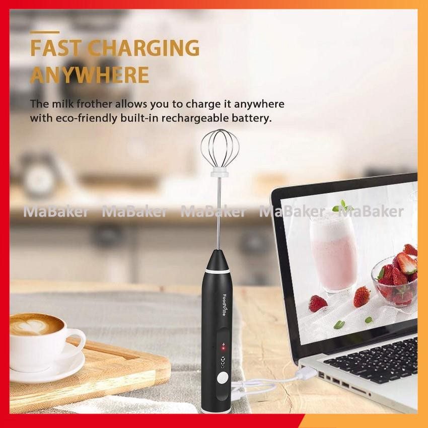 Máy tạo bọt cafe, đánh trứng sạc pin cổng USB cầm tay nhỏ gọn, hiện đại vô cùng thuận tiện, siêu bền - MaBaker