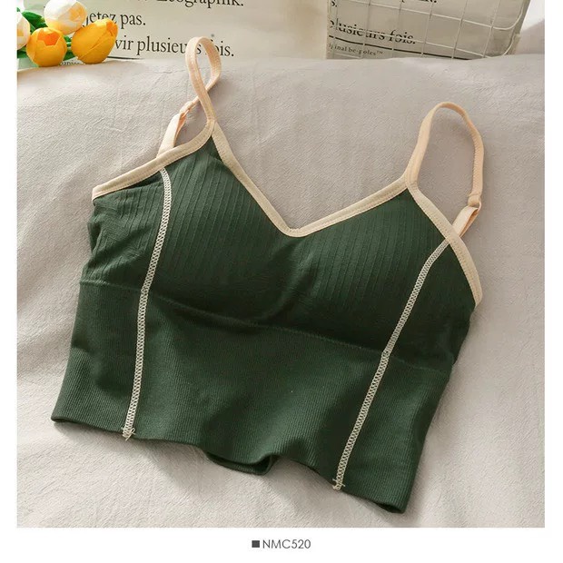 [Xả - dọn kho] Áo bra nữ áo lót len tăm hở lưng kiểu dáng thể thao trẻ trung PASANA0061