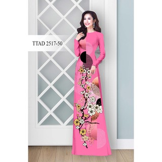 Vải áo dài in 3D họa tiết lập thể hoa, chất liệu mềm mịn siêu co giãn