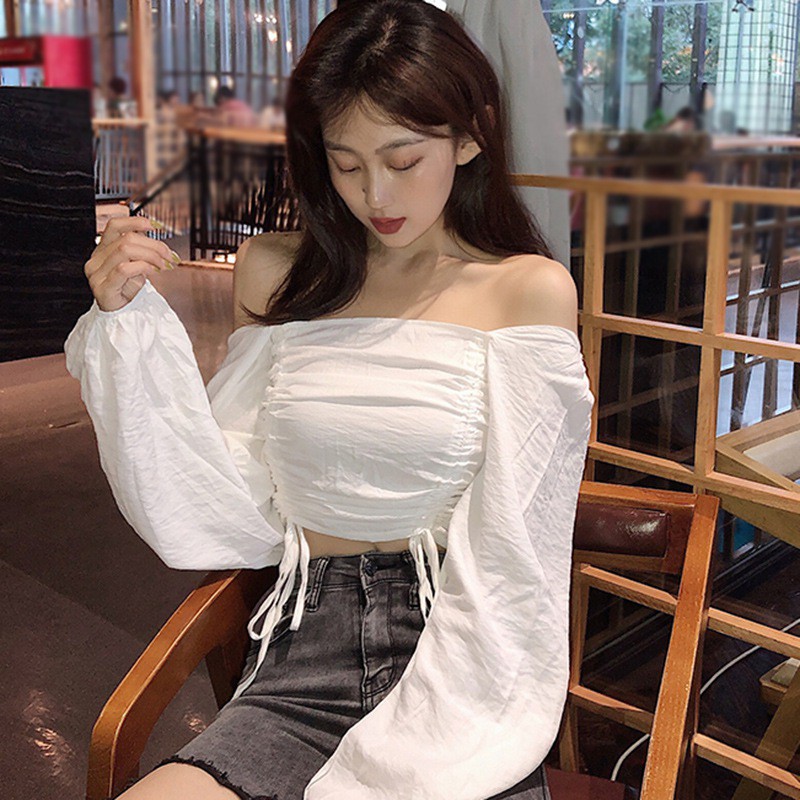 Áo Nữ Tay Dài Cổ Vuông Thời Trang Quyến Rũ