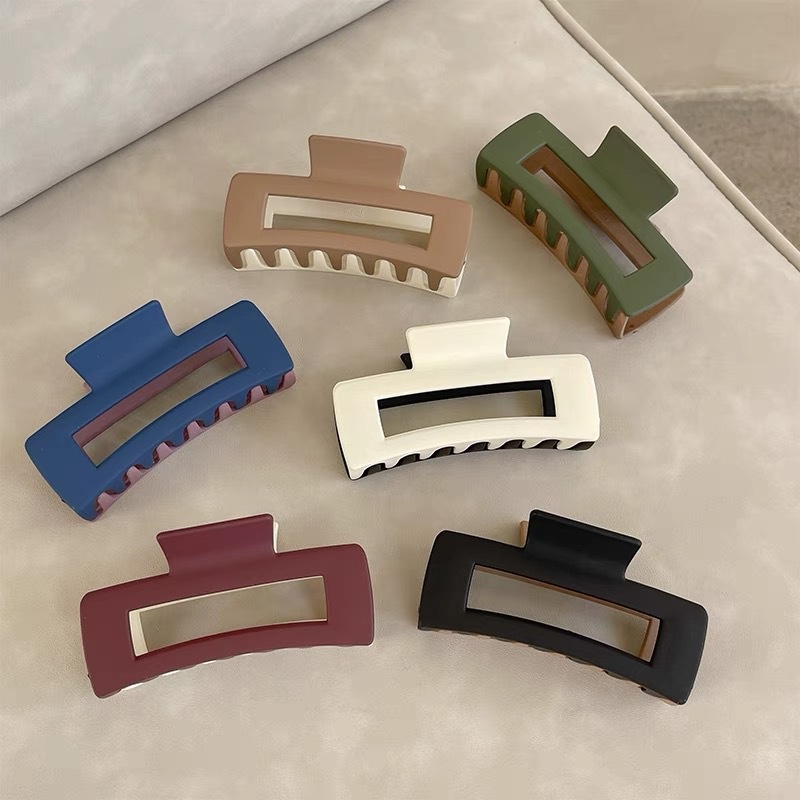 Kẹp Tóc Cỡ Lớn Màu Sắc Ngọt Ngào Phong Cách Vintage Thời Trang