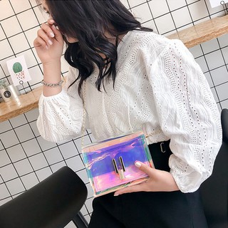 Túi đeo chéo trong suốt ( hồng )