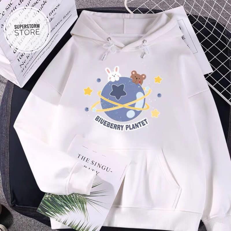 Áo Hoodie Nam Nữ from rộng unisex vải nỉ không xù lông kiểu dáng hàn quốc