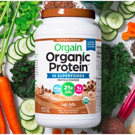 Sữa bột Protein hữu cơ Orgain Organic Protein  Siêu dinh dưỡng. Hộp siêu to 1.22kg