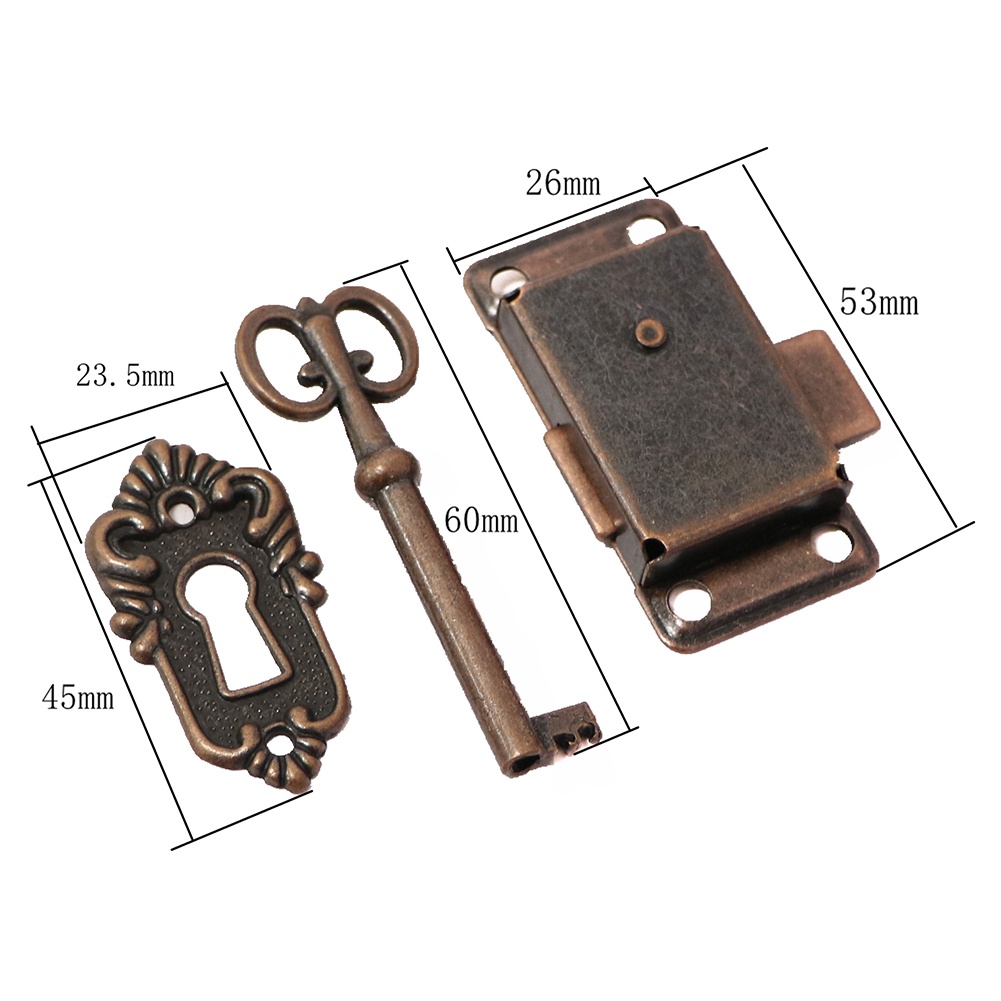Set 2 Ổ Khóa Ngăn Kéo Tủ Kèm Chìa Khóa Phong Cách Cổ Điển