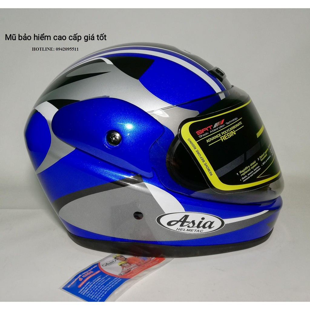 Mũ bảo hiểm có cằm Asia chính hãng - Size XL - Bảo hành 12 tháng