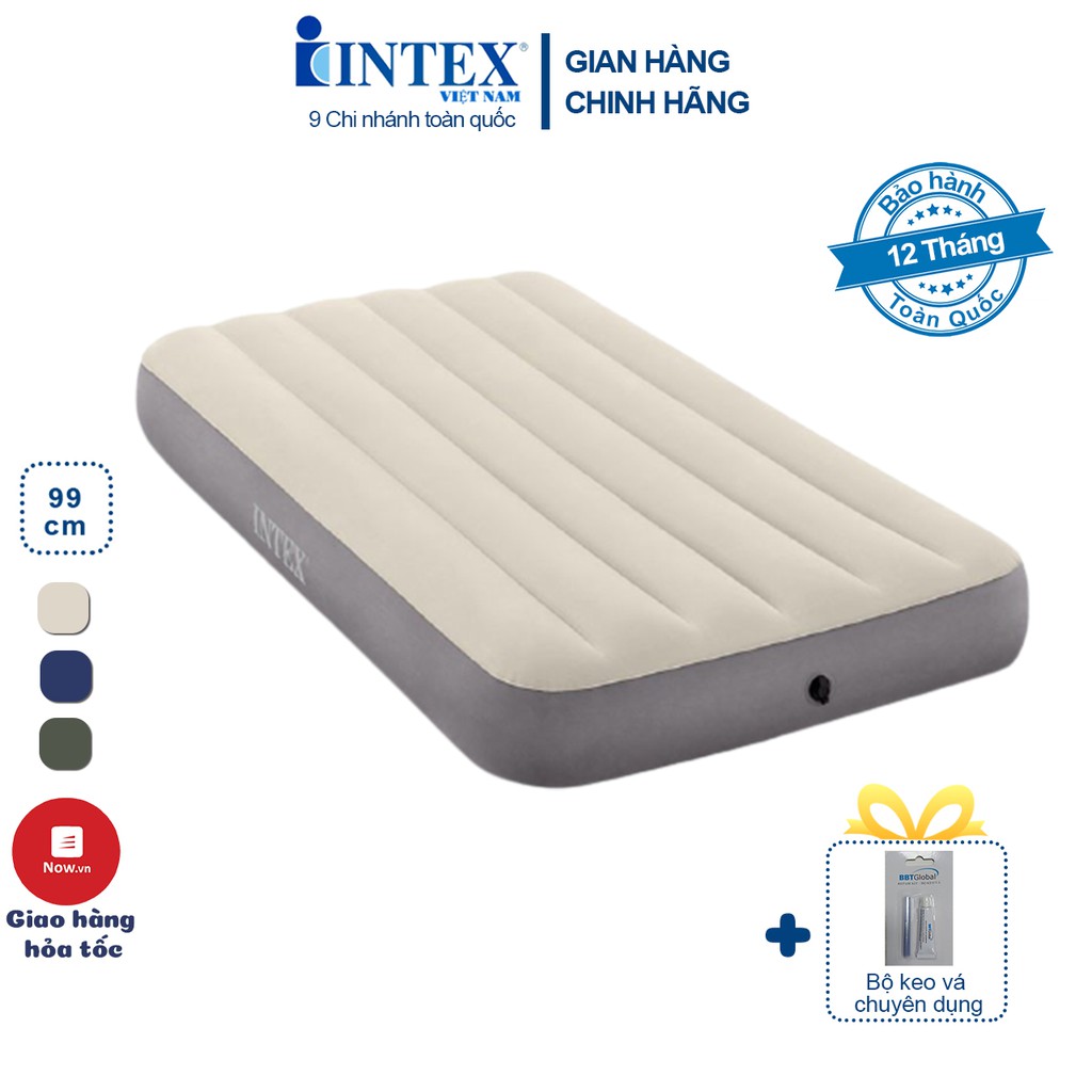 Đệm hơi đơn Intex rộng 99cm, dài 1m91 nhiều màu