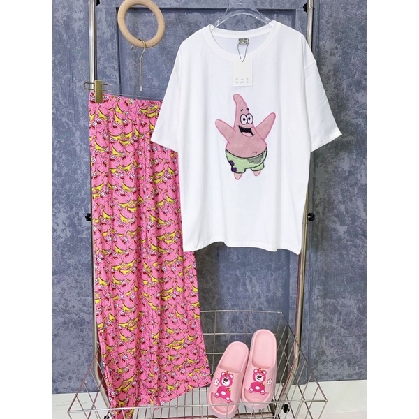 Set mặt quỷ thêu quần suông xinh xắn hàng loại 1 vải đẹp giá tôt N1