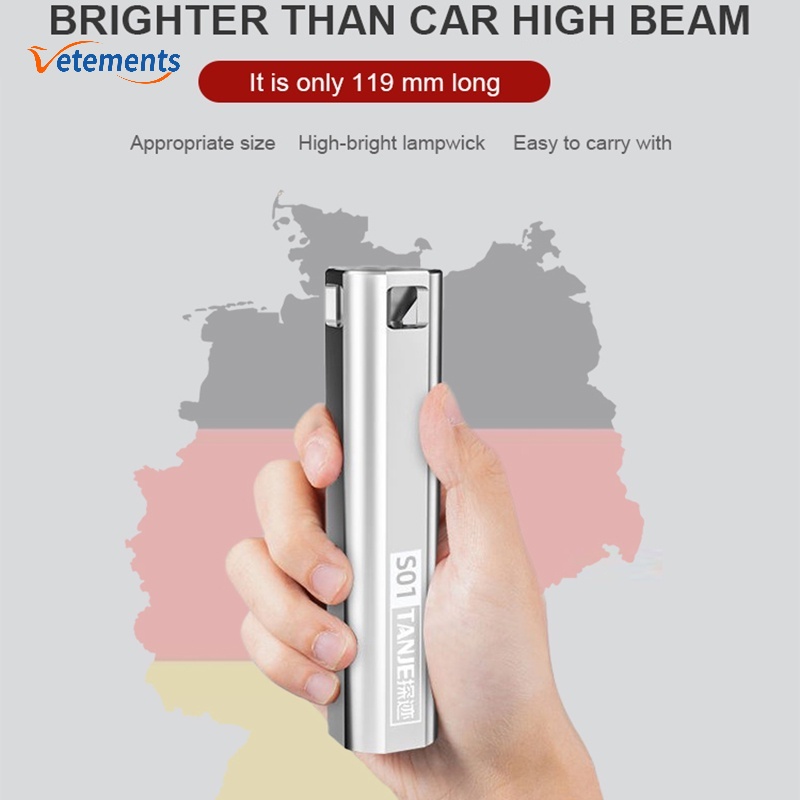 1 Đèn Pin Cầm Tay Đa Năng Chống Thấm Nước Có Thể Điều Chỉnh Sạc USB Tiện Lợi