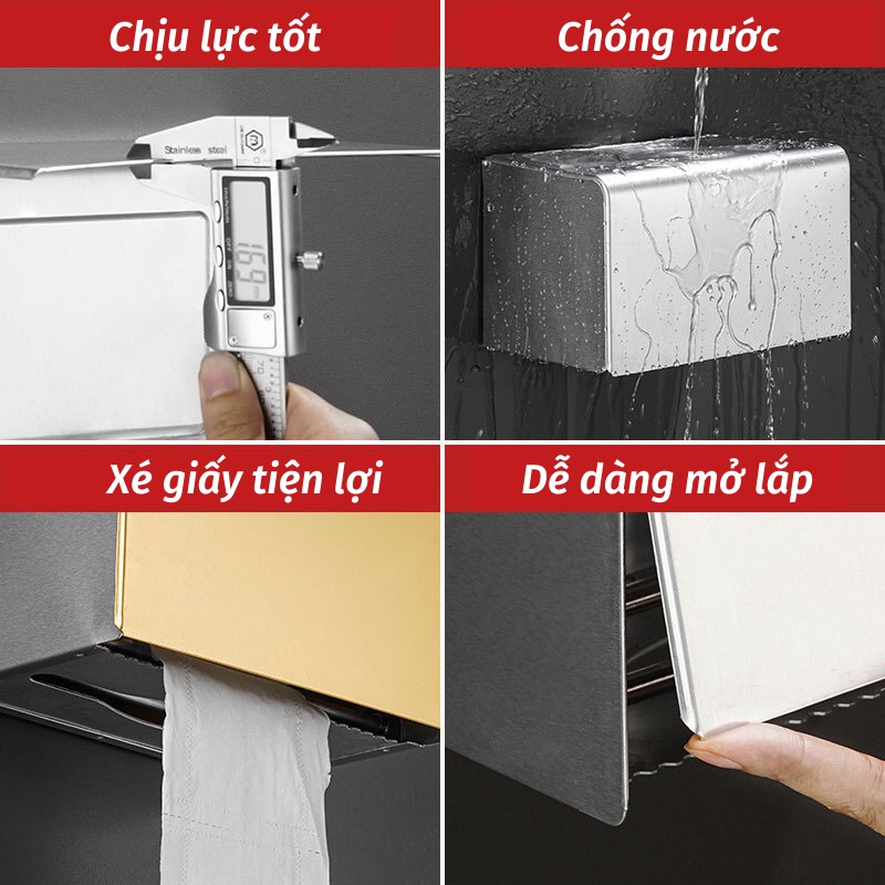 Hộp Đựng Giấy Vệ Sinh Nhà Tắm Hộp Giấy Vệ Sinh Inox Siêu Bền Chống Thấm Nước KHO GIA DỤNG TRẦN PHÚ