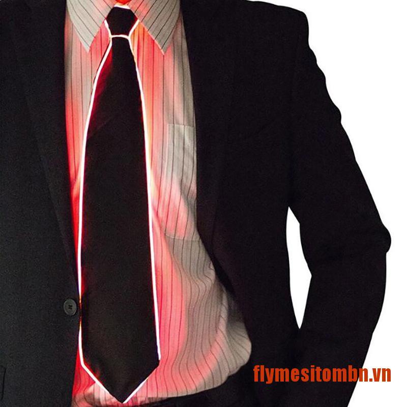 SITOM 1Pc Men Glowing Tie EL Wire Neon LED Luminous Party Luminous Light Up Decor