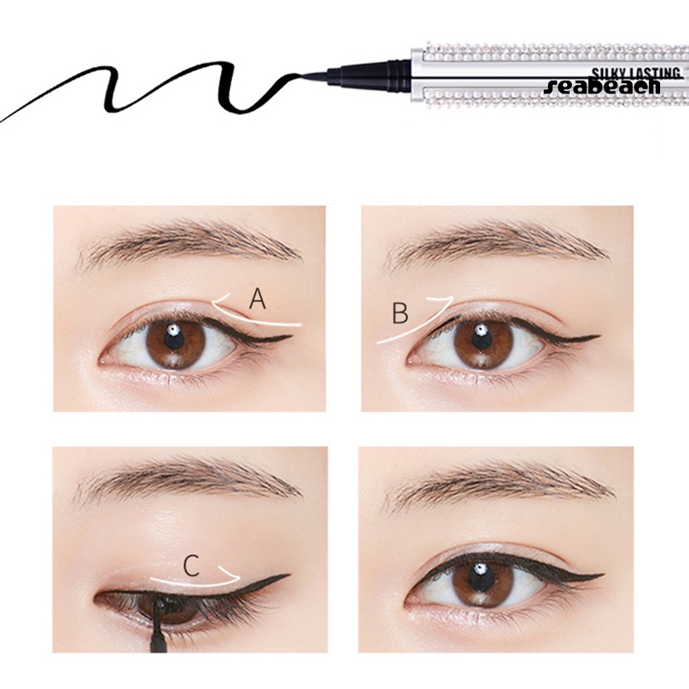 Shiny Rhinestone Silky Waterproof Non Smudge Fast Drying Eyeliner Eyelash Pencil | BigBuy360 - bigbuy360.vn