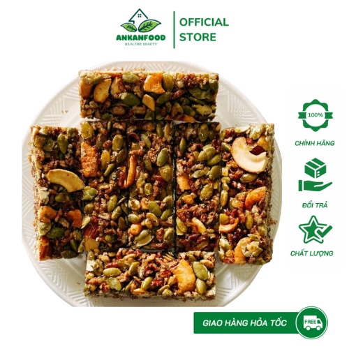 Thanh Gạo Lứt Ngũ Cốc Granola Bar Vị Rong Biển,Chà Bông Gà Không Đường