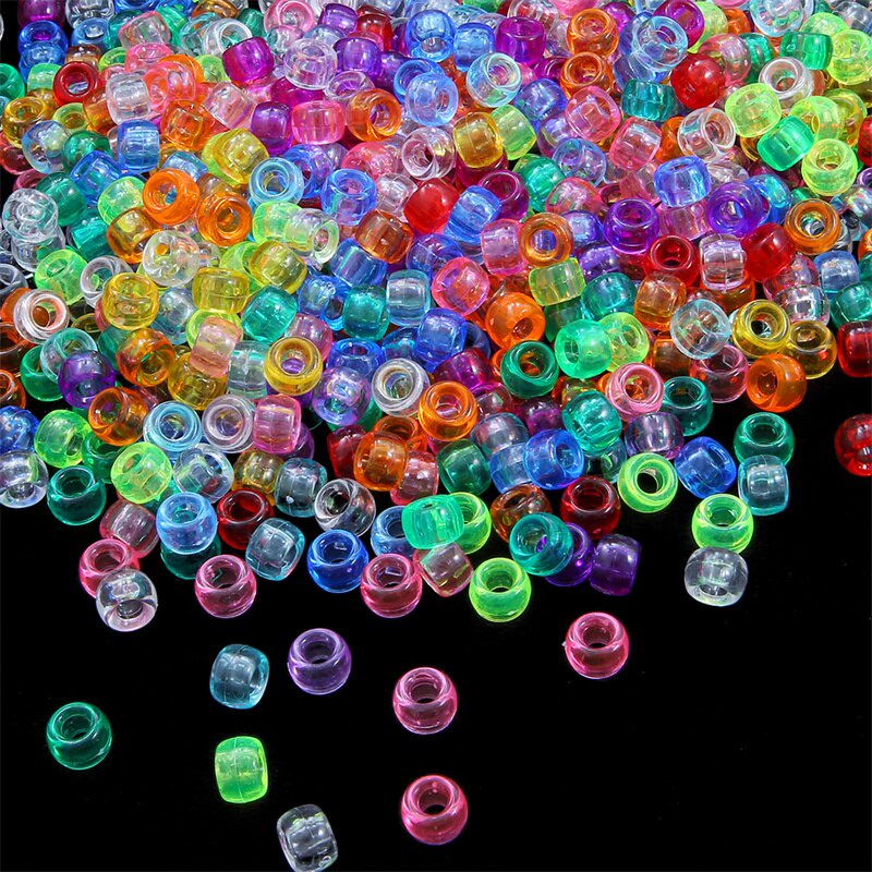 100 Hạt Xỏ Lỗ Làm Trang Sức Bằng Acrylic Trong Suốt 9x6mm