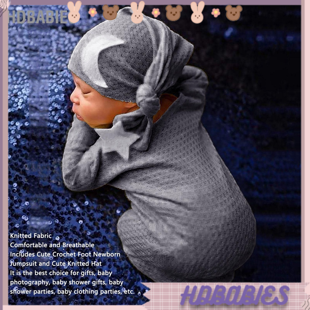 HDbabies Trang phục chụp ảnh sơ sinh Vải dệt kim đàn hồi mềm thoáng khí cho bé để