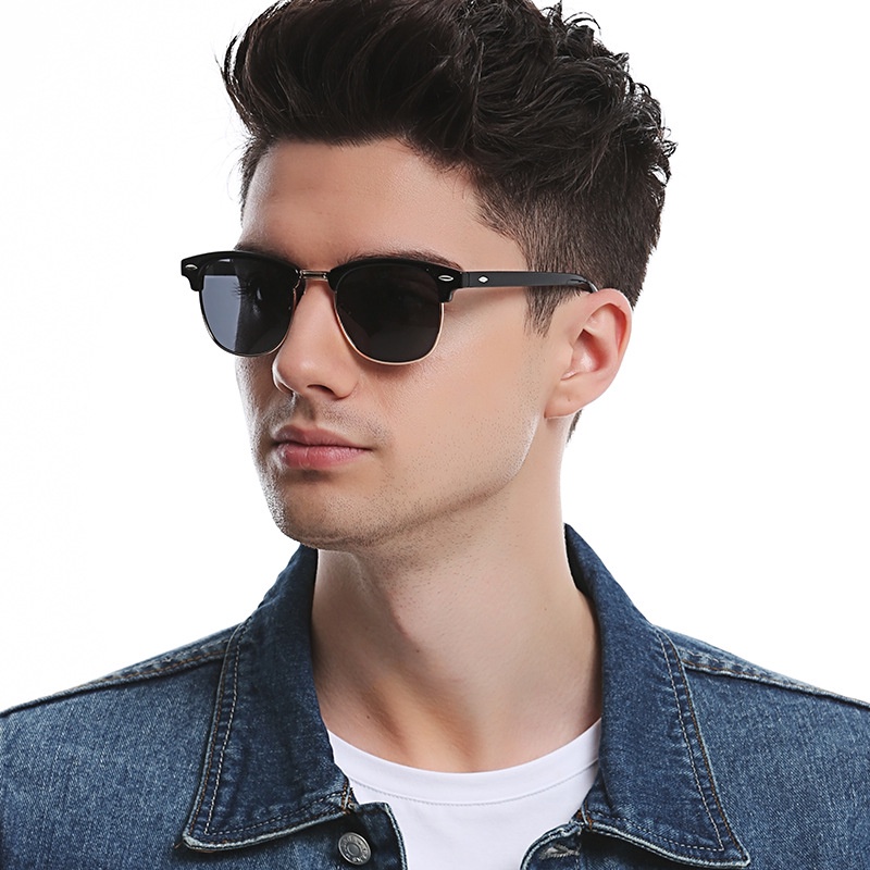 Kính râm mát nam Clubmaster D-ZINER KI003 thời trang nhỏ gọn chống tia uv đi đêm đi nắng