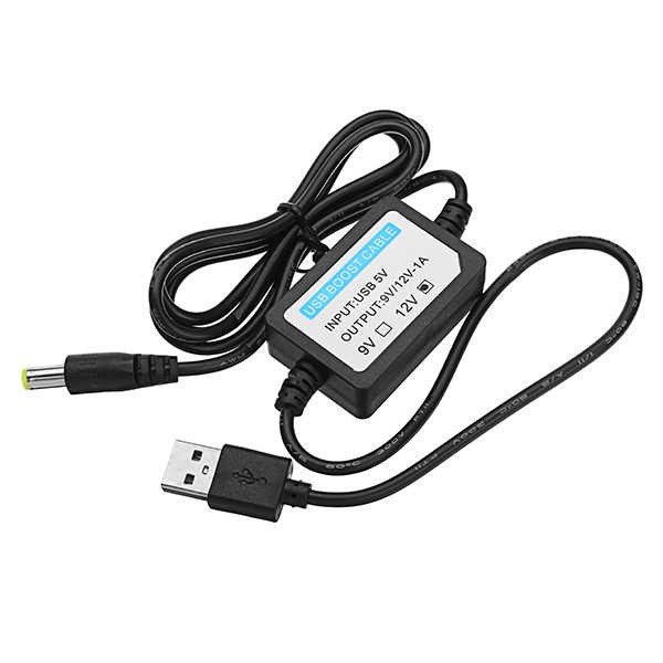 Cáp Chuyển Đổi 5V USB sang 5V / 9V / 12V Loại đầu to 5,5x2,1mm (Mất điện vẫn có Mạng &amp; WiFi)