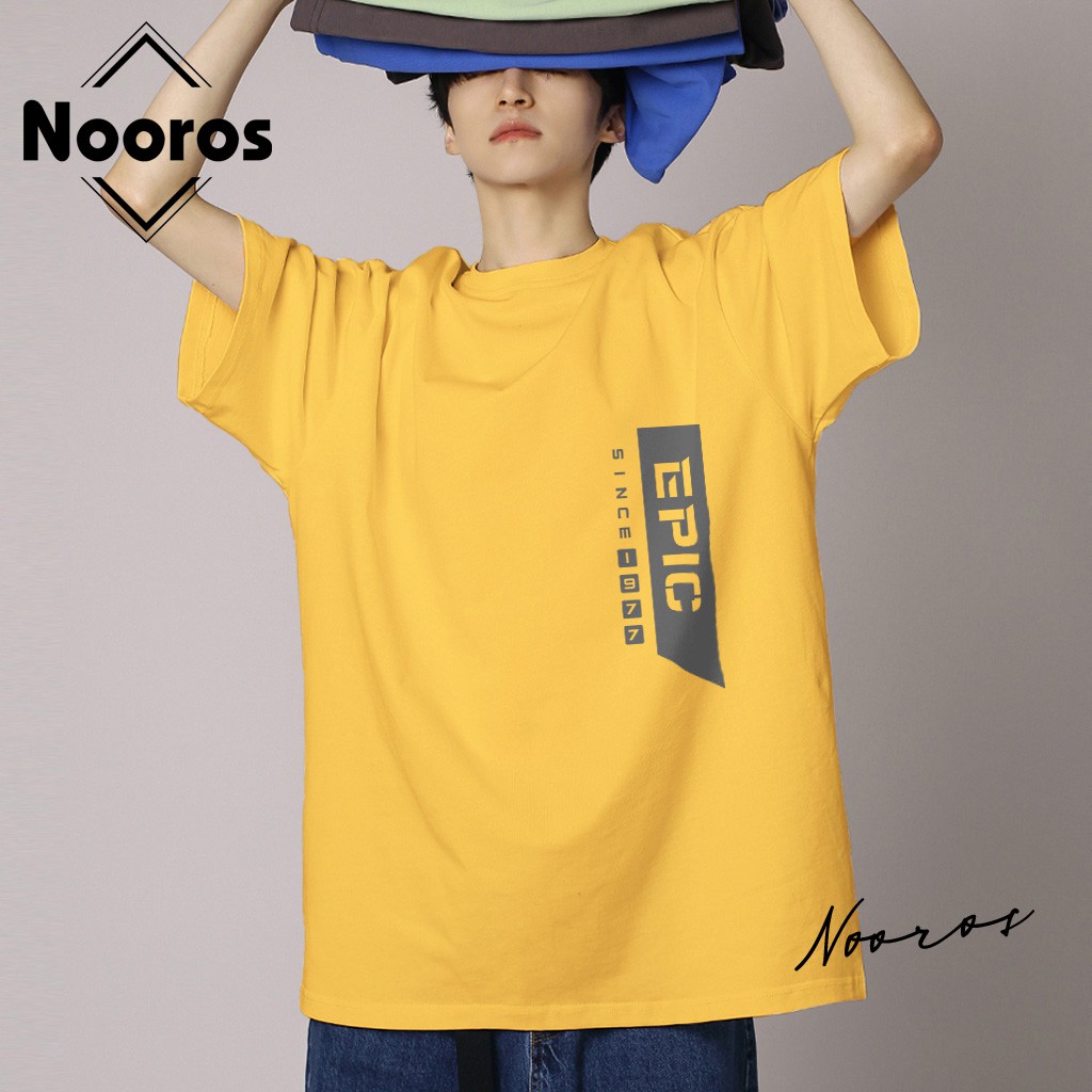 Áo thun tay lỡ nam nữ form rộng Nooros vải phông trơn cotton unisex mát hình in đẹp TAY LỠ EPIC - C25