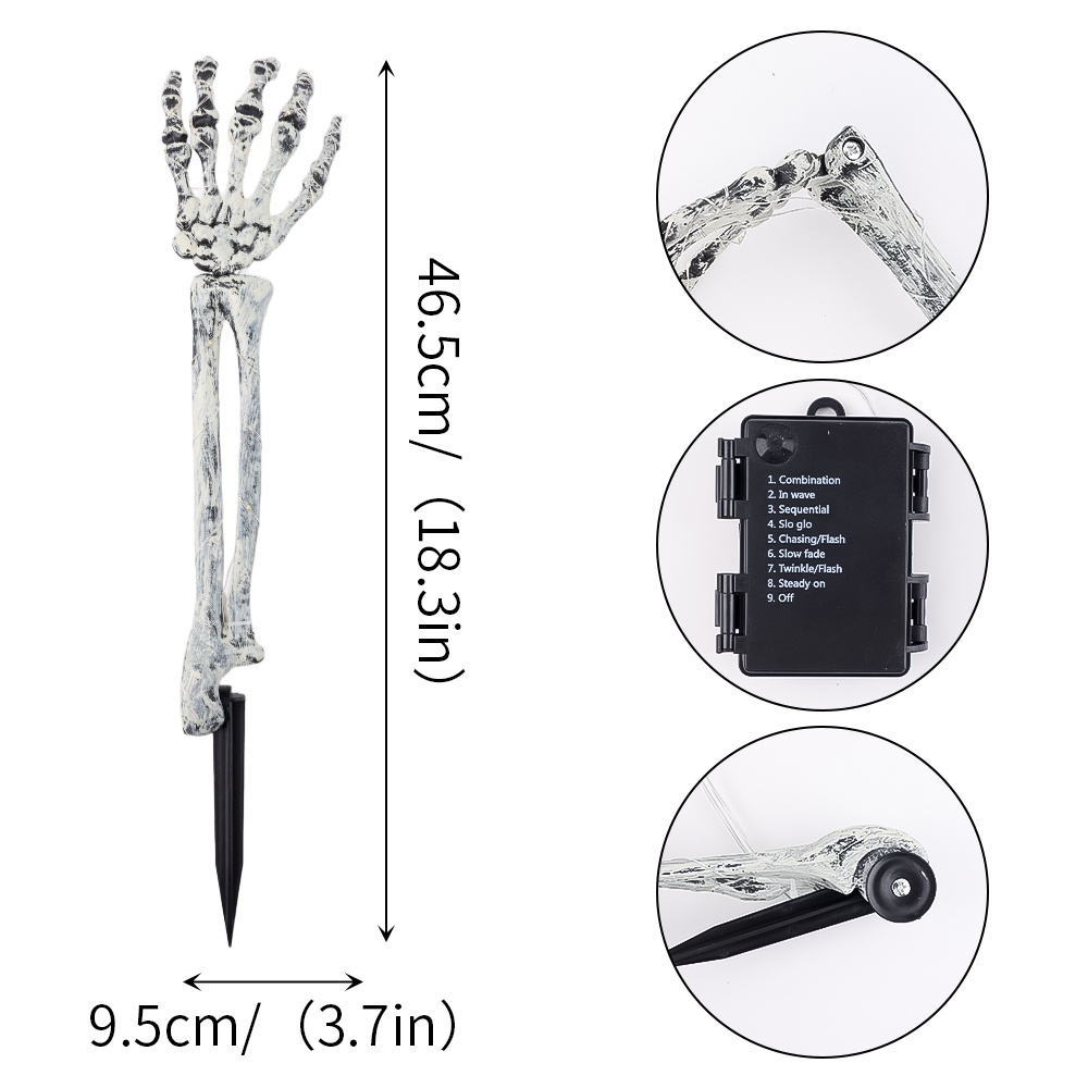 Bộ 2 Đèn Led 40 Bóng Hình Bộ Xương Trang Trí Halloween