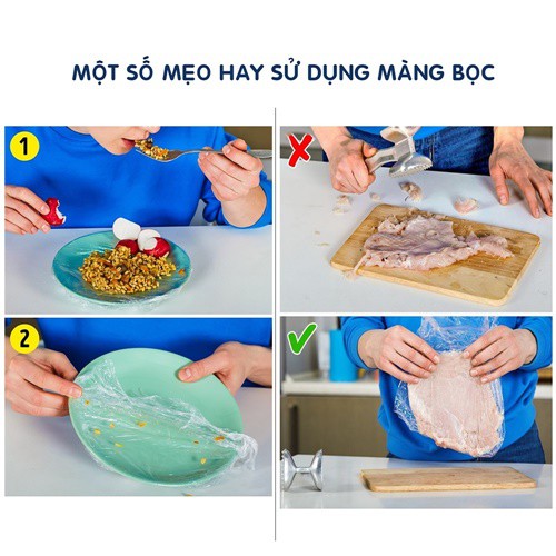 Màng bọc thực phẩm SALE Màng bọc thức ăn PE đa năng dẻo dai co giãn tốt bảo quản thực phẩm an toàn tiện lợi