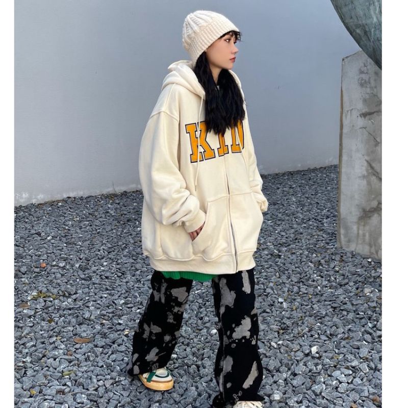 Áo Hoodie Zip Thêu KID
