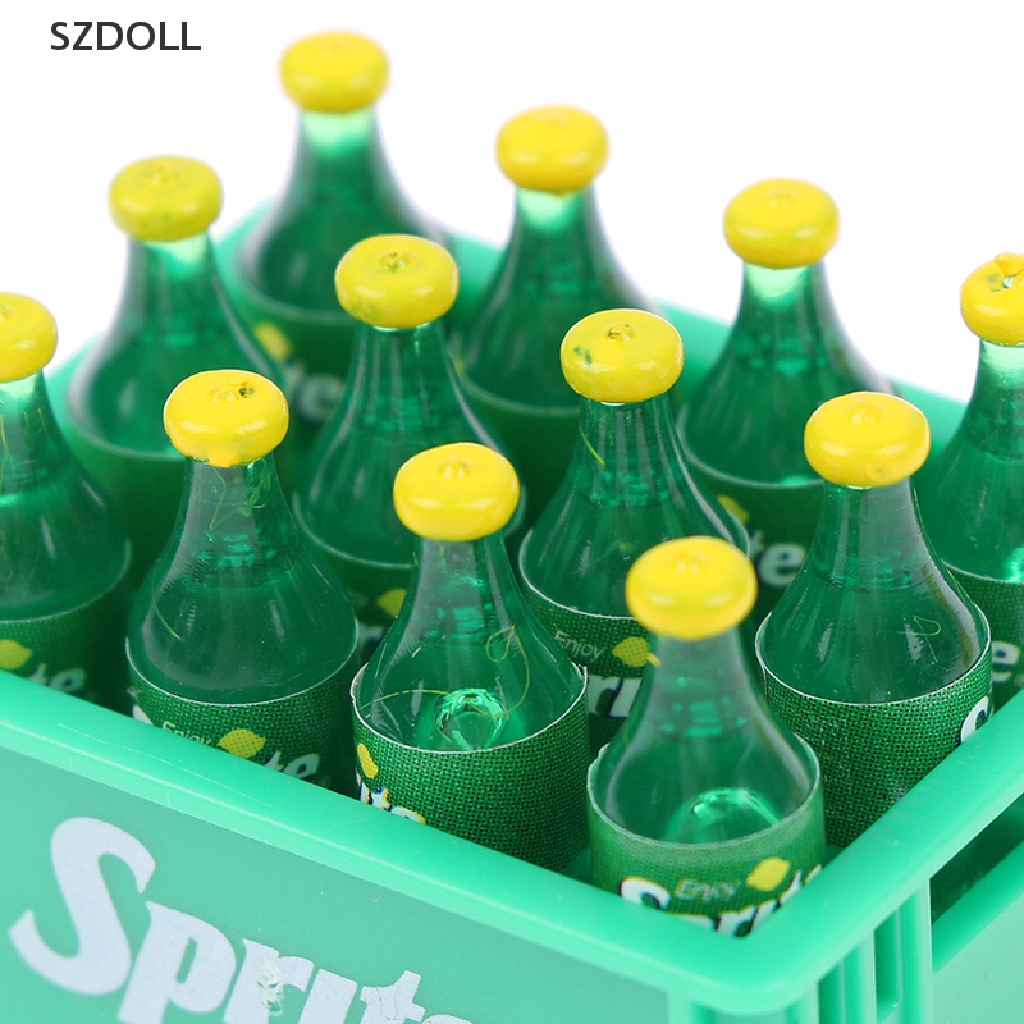 Bộ mô hình chai nước ngọt mini trang trí nhà búp bê tỉ lệ 1:12 DOM