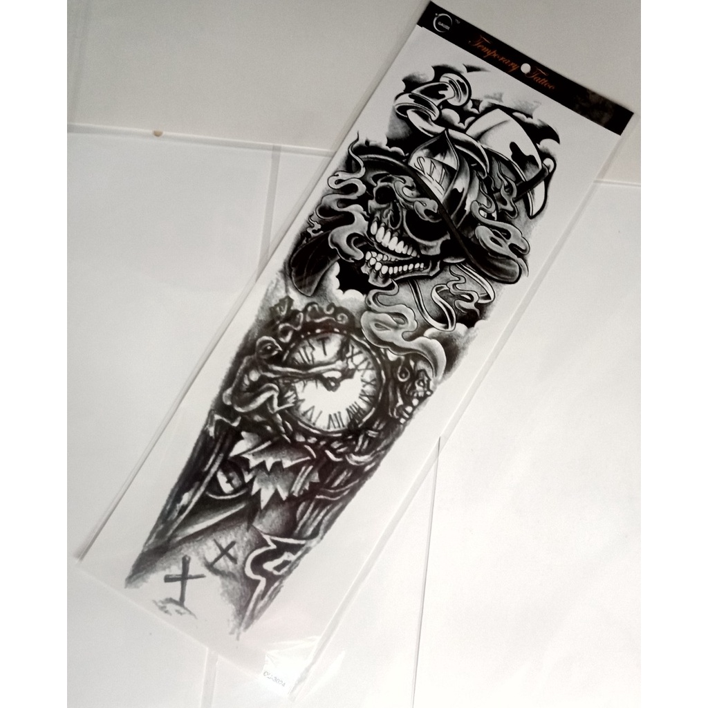 Hình xăm dán con quỷ full tay ,nửa lưng