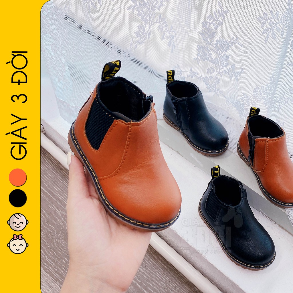 Giày Boot Da Cao Cổ Bé Trai Bé Gái Cho Chân 12-17cm Phong Cách Hàn Quốc  Cực Thời Trang 3DG66 GIAY3DOI