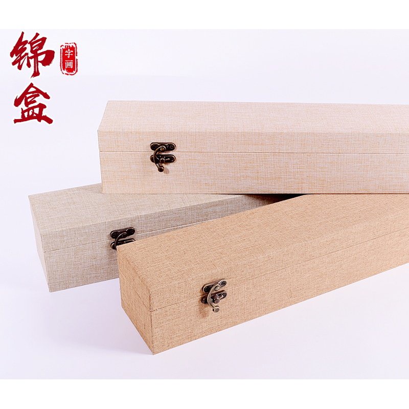 Bai Bai Bai#Hộp Quà#Hộp Quà Cuộn Tranh Thư Pháp Và Tranh Thổ Cẩm Thư Pháp Shanglin Fu Heart Sutra