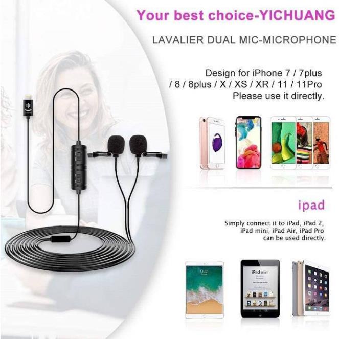 Mic thu âm đôi cho điện thoại iphone cổng Lightning VM60