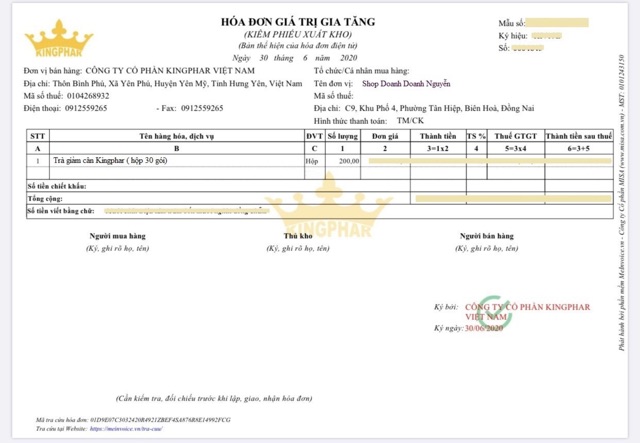 Trà giảm cân Kingphar slim ( hộp 30 gói) giảm cân an toàn, hiệu quả, giảm hấp thu, tăng cường chuyển hoá mỡ