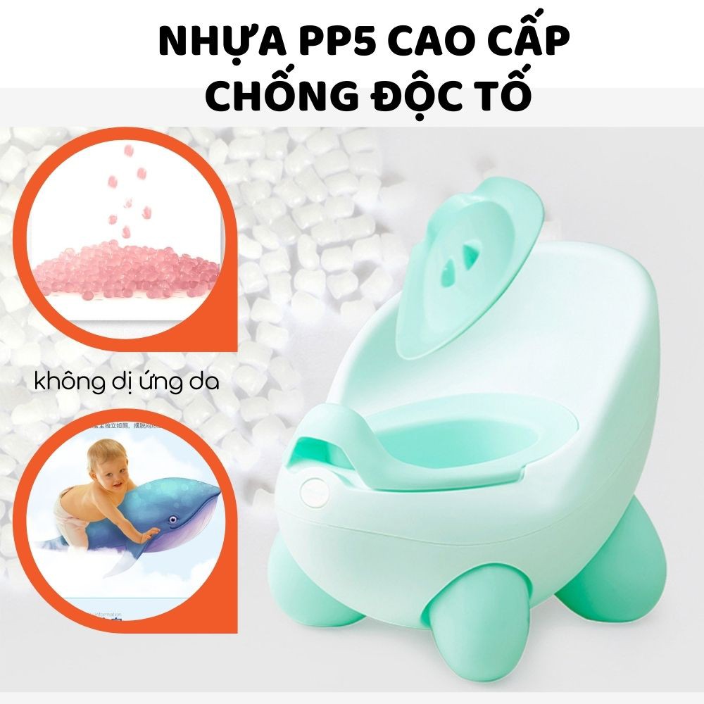 [Bô cho bé Kiu Kiu Beiliya] bô vệ sinh chống trơn trượt có dựa lưng và khay cho trẻ 6 tháng-5 tuổi + [Túi thơm Mini]