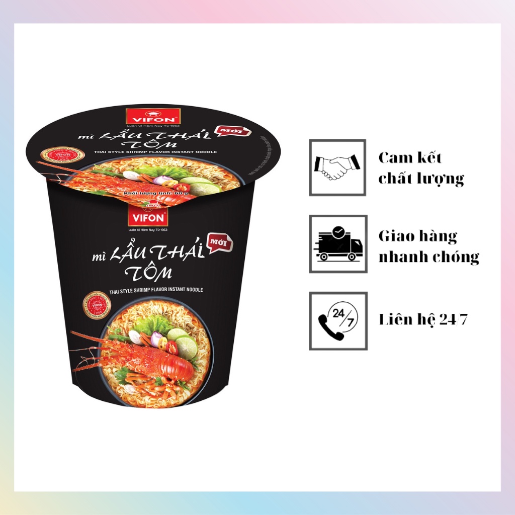 Mì ly,miến ly Vifon,mì ly nhiều vị gà,bò,tôm,lẩu thái tomyum,cua sốt me thơm ngon bổ dưỡng