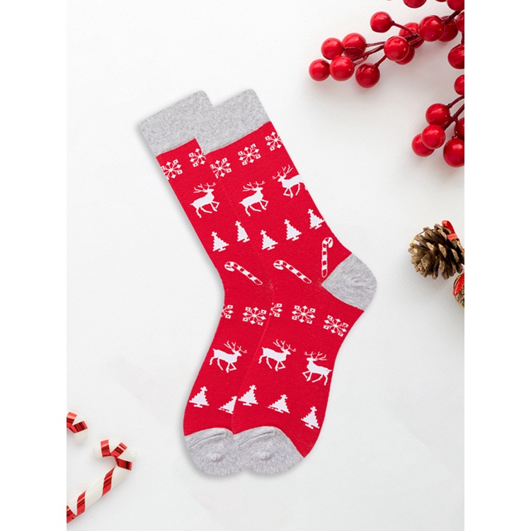 Tmdbyx 1 đôi vớ họa tiết giáng sinh dễ thương vui nhộn cho nữ