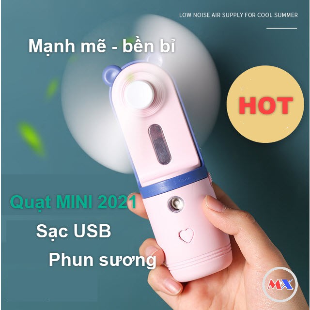 Quạt mini sạc phun sương,quạt MINI cầm tay tích điện có đèn ,sạc usb | BigBuy360 - bigbuy360.vn