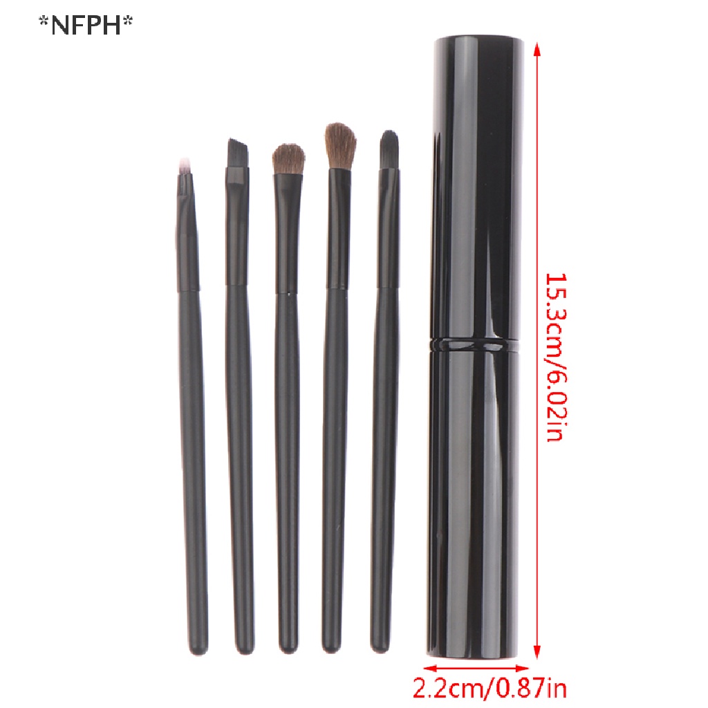 Set 5 Cọ Trang Điểm Tán Nền Đánh Mắt Khói Vẽ Mắt &amp; Cọ Môi Kích Thước Nhỏ Gọn