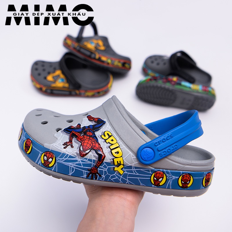 [Tặng 10 jibit] - Dép sục Cross 3D hình nhện siêu êm nhẹ, chống trơn trượt cho bé trai