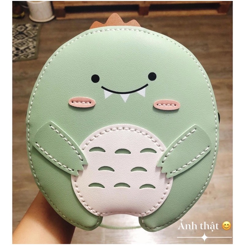 Túi đeo chéo hoạt hình EBI HANDMADE tự đan da Pu hình khủng long ngộ nghĩnh, dễ thương - ES44