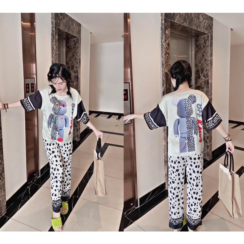 🌵 Đồ bộ ngủ mặc nhà Pijama LỤA LATIN tay ngắn quần dài 🌵 dưới 65kg - BẦU BÍ SAU SINH BON CHEN THOẢI MÁI | BigBuy360 - bigbuy360.vn