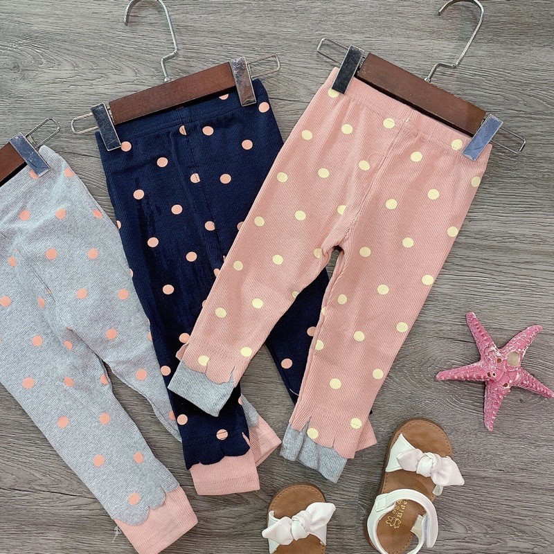 BỘ 3 QUẦN LEGGING CHẤM BI CHO BÉ GÁI LOẠI 1